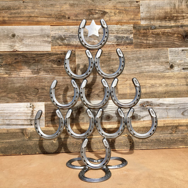 Rustic Horseshoe Christmas Tree with Star and Ornaments - Catch the lu –  The Heritage Forge